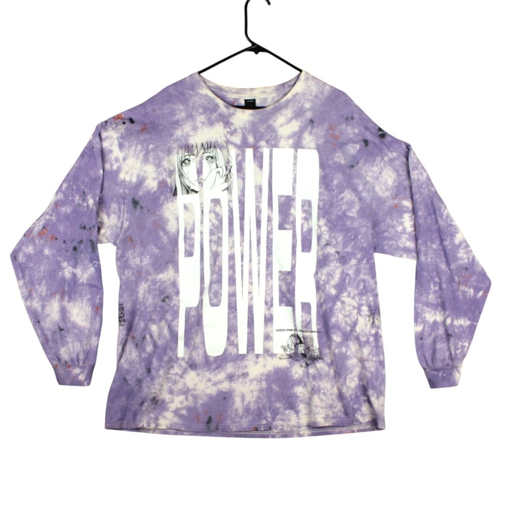 10. Deep Tie Dye L/S Sweatshirt Mens 2XL Purple Powered By Human Tears Spring 19
